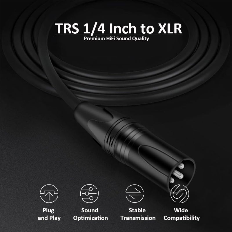 DREMAKE 6 Foot TRS Stereo 6.35mm 1/4 Inch to XLR Balanced Mic Cable Male to Male Audio Patch Cord for Speakers, Amplifier - Image 3